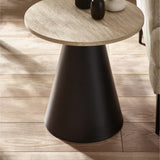 Wooden Nesting Coffee Tables With Black Metal Base - Elgon