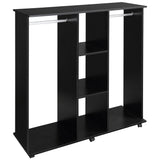 Wooden Open Wardrobe 120cm Wide With 6 Wheels - Velmora