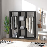 Wooden Open Wardrobe 120cm Wide With 6 Wheels - Velmora