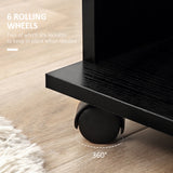 Wooden Open Wardrobe 120cm Wide With 6 Wheels - Velmora
