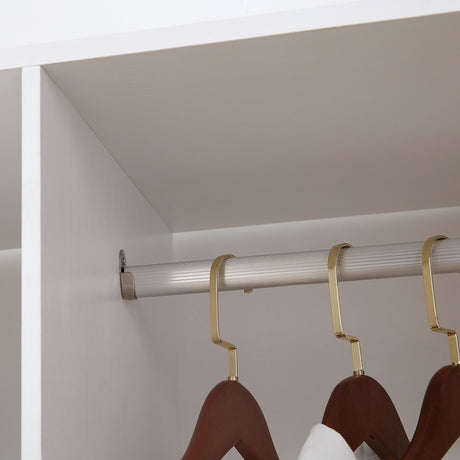 Wooden Open Wardrobe 120cm Wide With 6 Wheels - Velmora