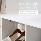 Wooden Open Wardrobe 120cm Wide With 6 Wheels - Velmora