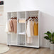 Wooden Open Wardrobe 120cm Wide With 6 Wheels - Velmora
