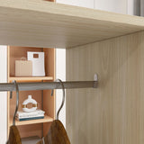 Wooden Open Wardrobe 120cm Wide With 6 Wheels - Velmora