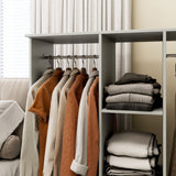 Wooden Open Wardrobe 120cm Wide With 6 Wheels - Velmora