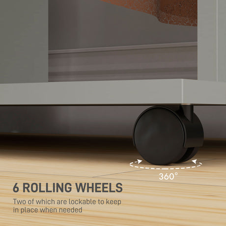 Wooden Open Wardrobe 120cm Wide With 6 Wheels - Velmora