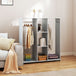 Wooden Open Wardrobe 120cm Wide With 6 Wheels - Velmora