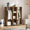 Wooden Open Wardrobe 120cm Wide With 6 Wheels - Velmora