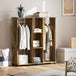 Wooden Open Wardrobe 120cm Wide With 6 Wheels - Velmora