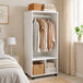 Wooden Open Wardrobe 60cm Wide With 4 Wheels - Velmora