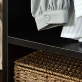 Wooden Open Wardrobe 60cm Wide With 4 Wheels - Velmora