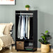 Wooden Open Wardrobe 60cm Wide With 4 Wheels - Velmora