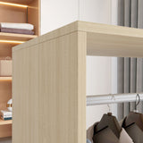 Wooden Open Wardrobe 60cm Wide With 4 Wheels - Velmora