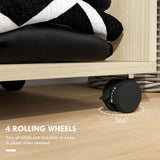 Wooden Open Wardrobe 60cm Wide With 4 Wheels - Velmora