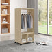 Wooden Open Wardrobe 60cm Wide With 4 Wheels - Velmora