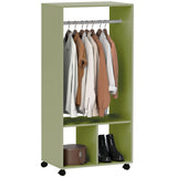 Wooden Open Wardrobe 60cm Wide With 4 Wheels - Velmora