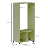 Wooden Open Wardrobe 60cm Wide With 4 Wheels - Velmora
