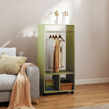 Wooden Open Wardrobe 60cm Wide With 4 Wheels - Velmora