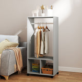Wooden Open Wardrobe 60cm Wide With 4 Wheels - Velmora
