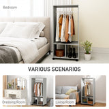 Wooden Open Wardrobe 60cm Wide With 4 Wheels - Velmora