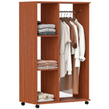 Wooden Open Wardrobe 80cm Wide With 4 Wheels - Velmora