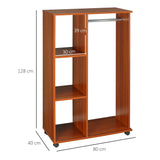 Wooden Open Wardrobe 80cm Wide With 4 Wheels - Velmora