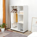 Wooden Open Wardrobe 80cm Wide With 4 Wheels - Velmora