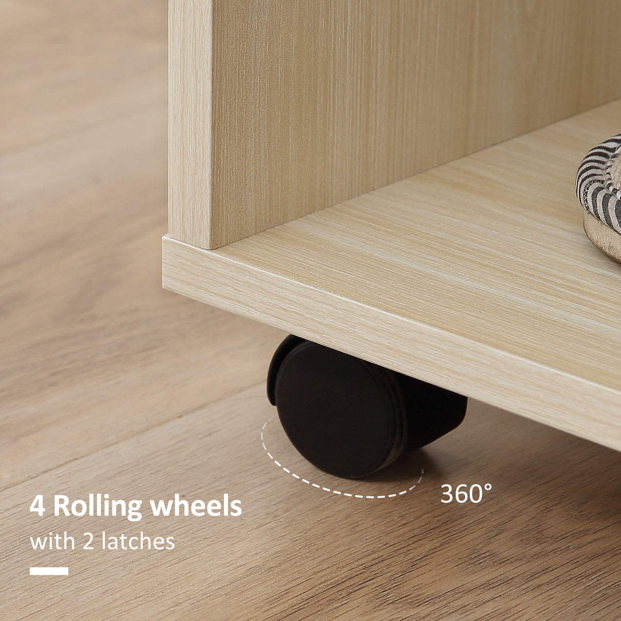 Wooden Open Wardrobe 80cm Wide With 4 Wheels - Velmora
