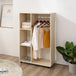 Wooden Open Wardrobe 80cm Wide With 4 Wheels - Velmora