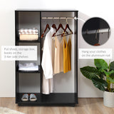 Wooden Open Wardrobe 80cm Wide With 4 Wheels - Velmora