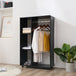Wooden Open Wardrobe 80cm Wide With 4 Wheels - Velmora