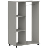 Wooden Open Wardrobe 80cm Wide With 4 Wheels - Velmora