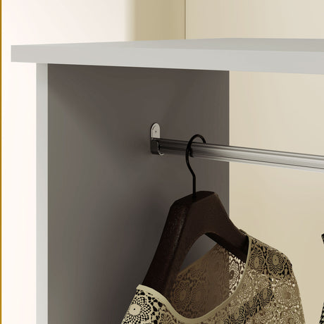 Wooden Open Wardrobe 80cm Wide With 4 Wheels - Velmora