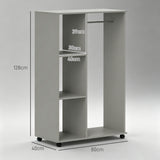 Wooden Open Wardrobe 80cm Wide With 4 Wheels - Velmora