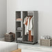 Wooden Open Wardrobe 80cm Wide With 4 Wheels - Velmora