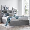 Wooden Ottoman Storage Double Bed With Bookcase Headboard - Arizona