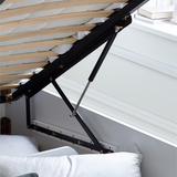 Wooden Ottoman Storage Double Bed With Bookcase Headboard - Arizona