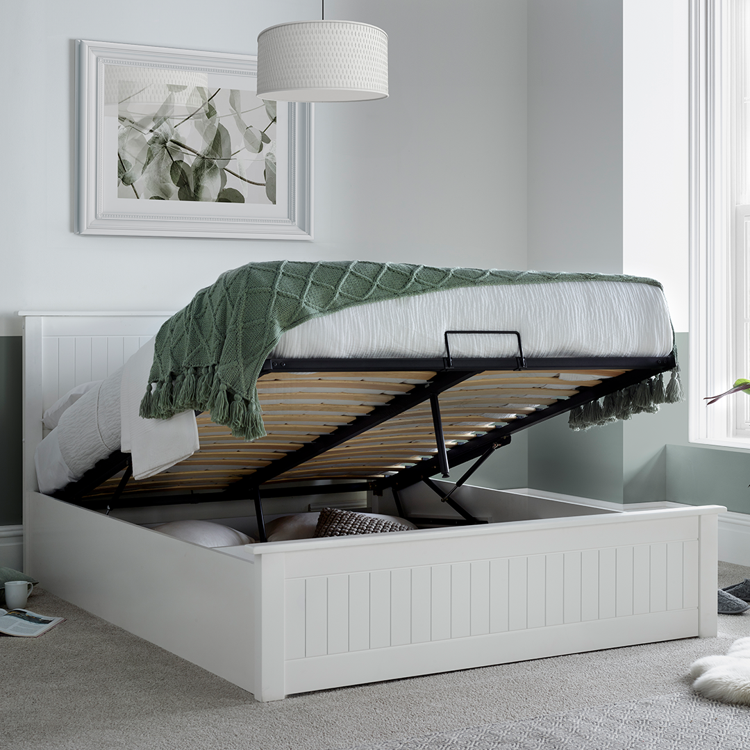 Wooden Ottoman Storage Double Bed - Dawson