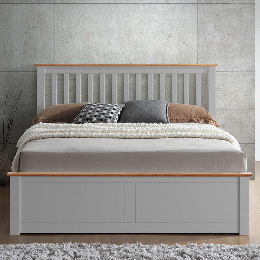 Wooden Ottoman Storage Double Bed - Malmo
