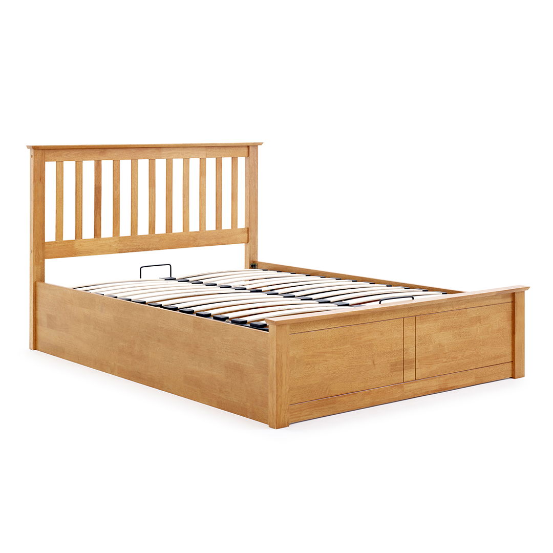 Wooden Ottoman Storage Double Bed - Malmo