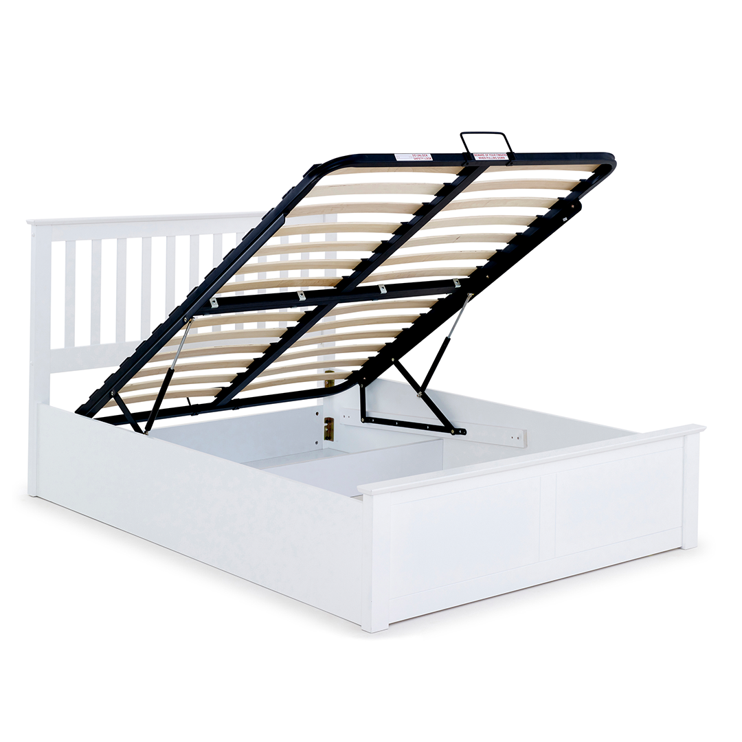 Wooden Ottoman Storage Double Bed - Malmo