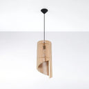 Wooden Pendant Light With Alexia Lamp - Peach Puff