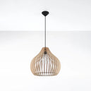 Wooden Pendant Light With Aprilla Lamp - Peach Puff
