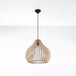 Wooden Pendant Light With Aprilla Lamp - Peach Puff