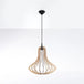 Wooden Pendant Light With Elza Lamp - Peach Puff
