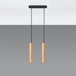 Wooden Pendant Light With Lino 2 Lamps - Peach Puff