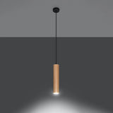 Wooden Pendant Light With Lino Lamp - Peach Puff