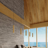 Wooden Pendant Light With Lino Lamp - Peach Puff