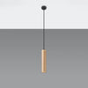 Wooden Pendant Light With Lino Lamp - Peach Puff