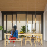 Wooden Pendant Light With Sula 1 Lamp - Peach Puff